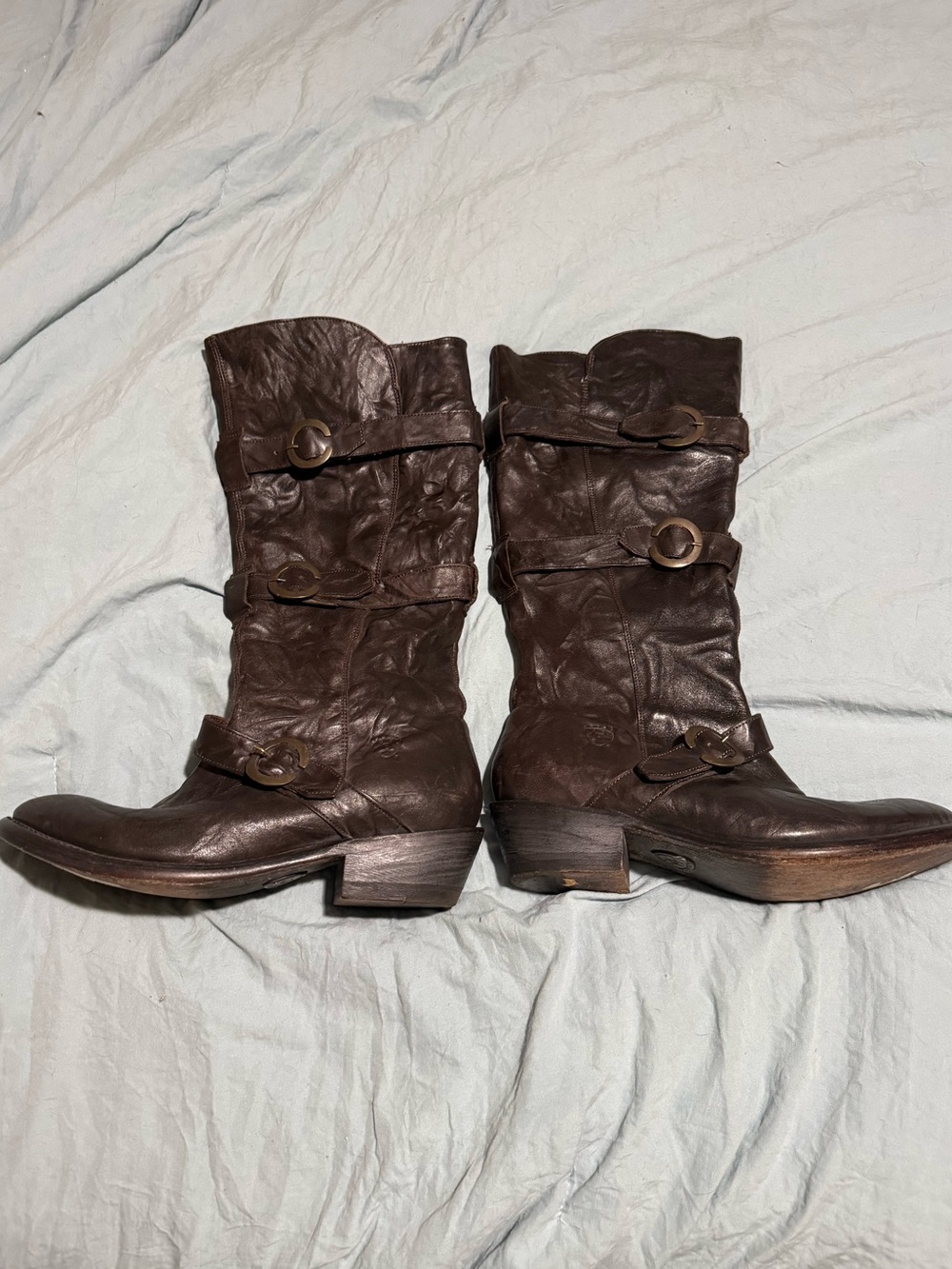 Ariat Moto collection triple-buckle boots.